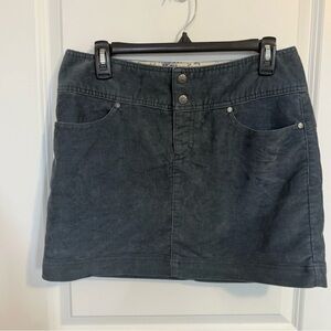 Athleta Womens Skirt Size 6P Blue‎ Vintage Ridge Corduroy Mini Zipped Pockets